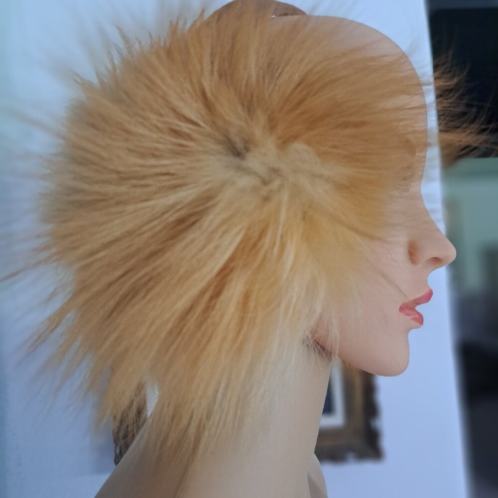 Red Fox Earmuff w Brown velvet headband